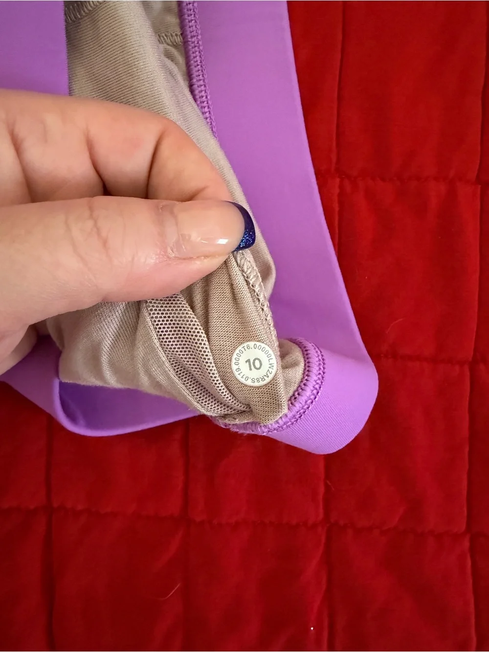 Lululemon Light Purple Crisscross Razor Back Sports Bra Size 10
